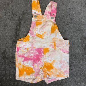 NWT The Children's Place Orange Pink Tie Dye Shortfalls Overall Size 2T